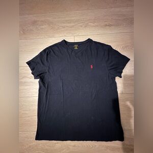 Men’s Solid Ralph Loren Polo Shirt Size L Navy Essential Tee